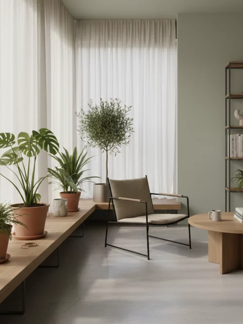 espace vert contemporain plantes interieur