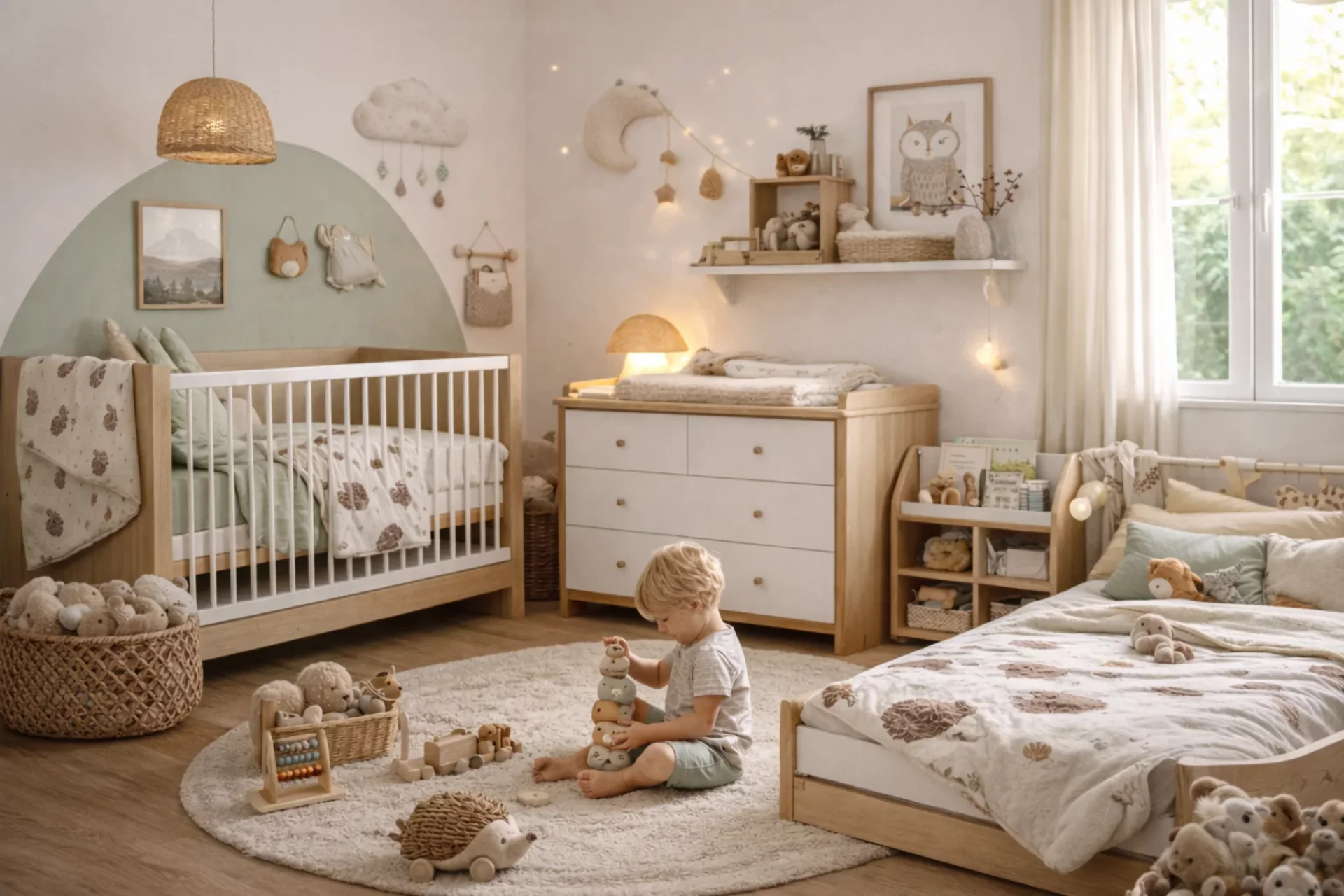 chambre enfant evolutive montessori lit bebe coin jeu