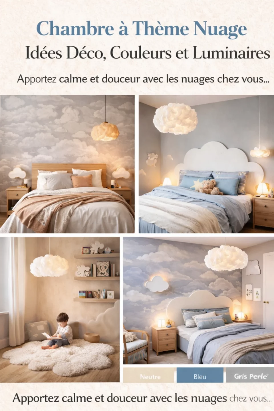 chambre theme nuage idees deco couleurs luminaires