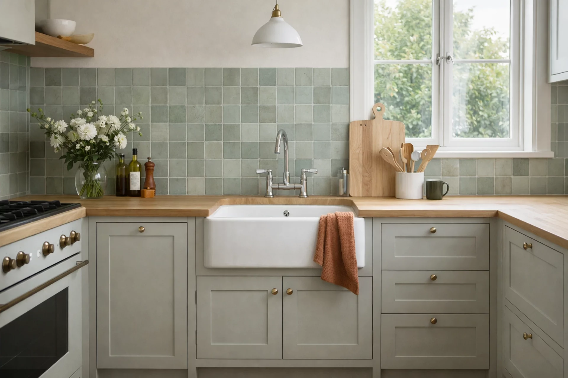 cuisine campagne chic evier fenetre