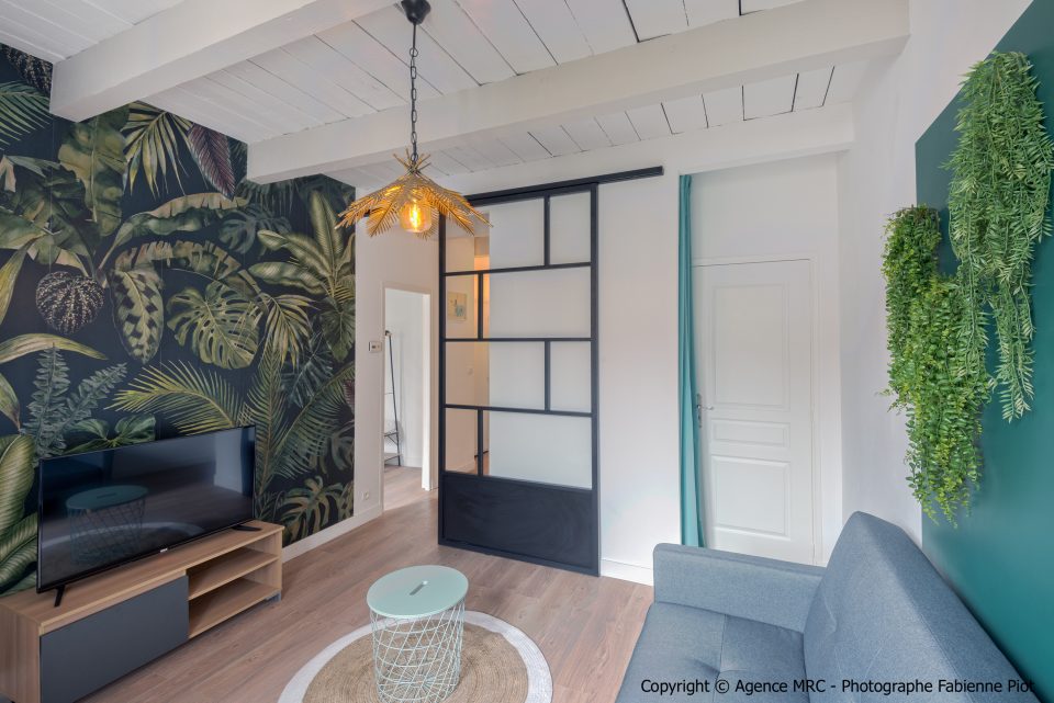 Mur végétal stabilisé en intérieur, composition sur mesure dans un espace de vie