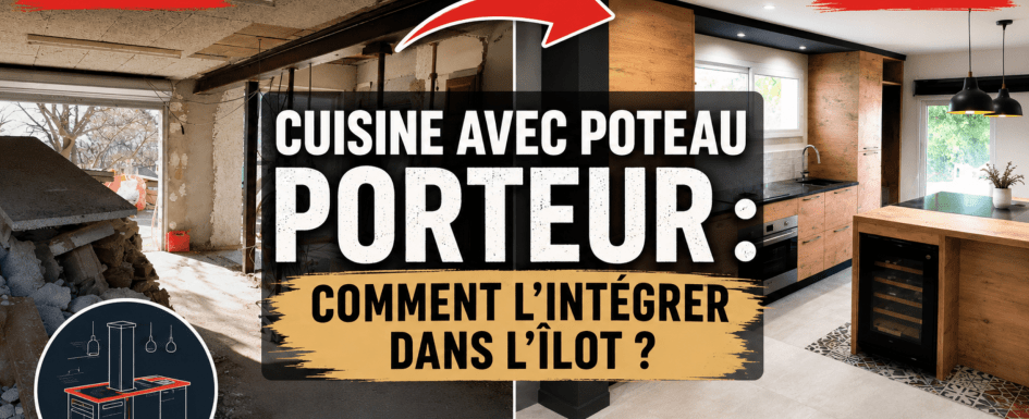 Cuisine ouverte avec poteau porteur ?