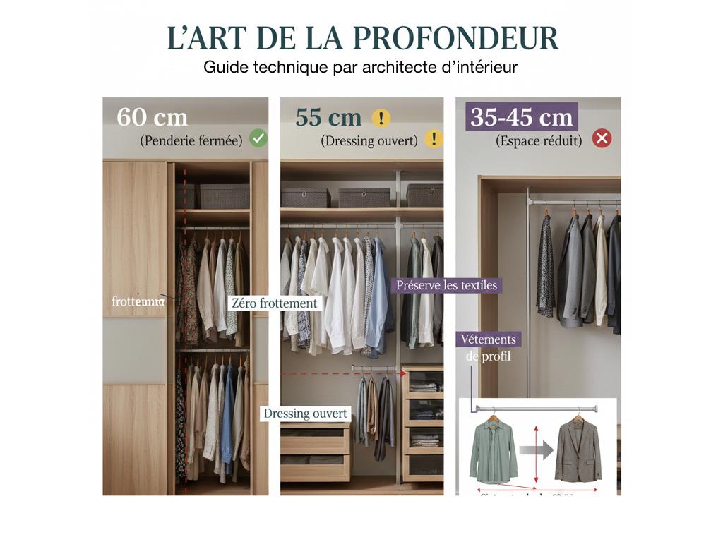 Quelle profondeur minimum pour un dressing avec penderie