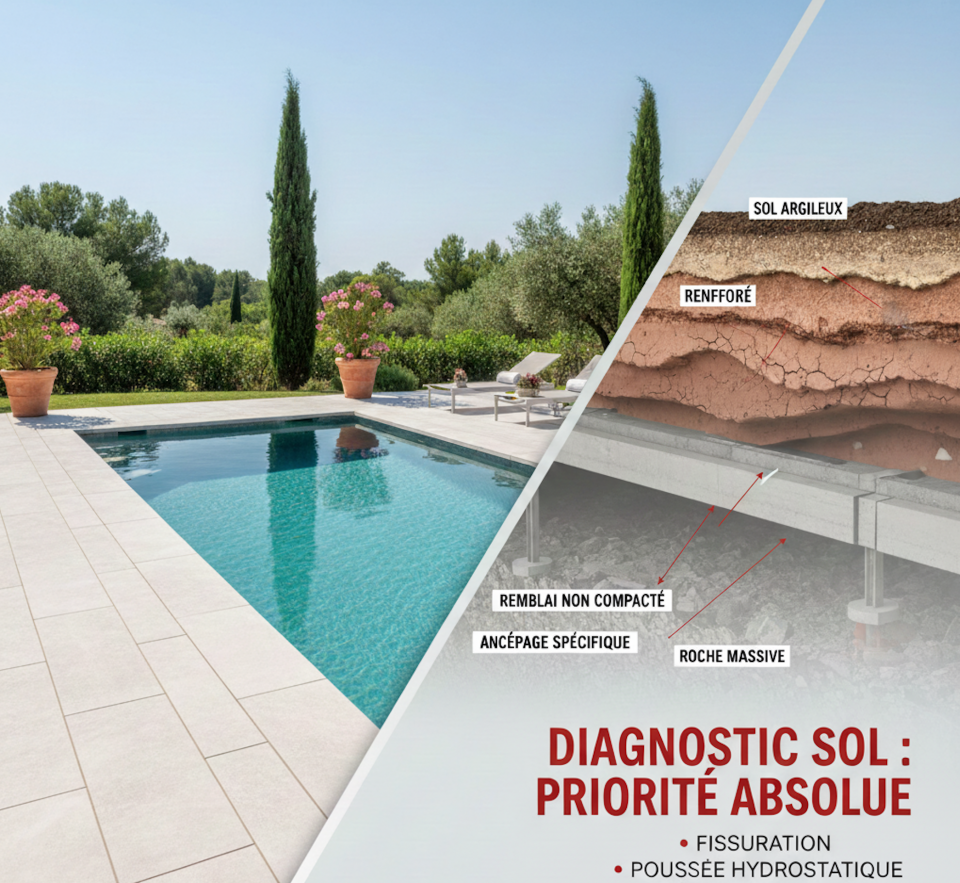 Analyse géologique et diagnostic sol pour construction piscine par Clara Architecte Paysagiste DPLG