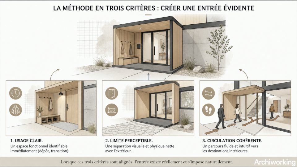 Méthode en trois critères pour créer une entrée : usage, limite perceptible et circulation