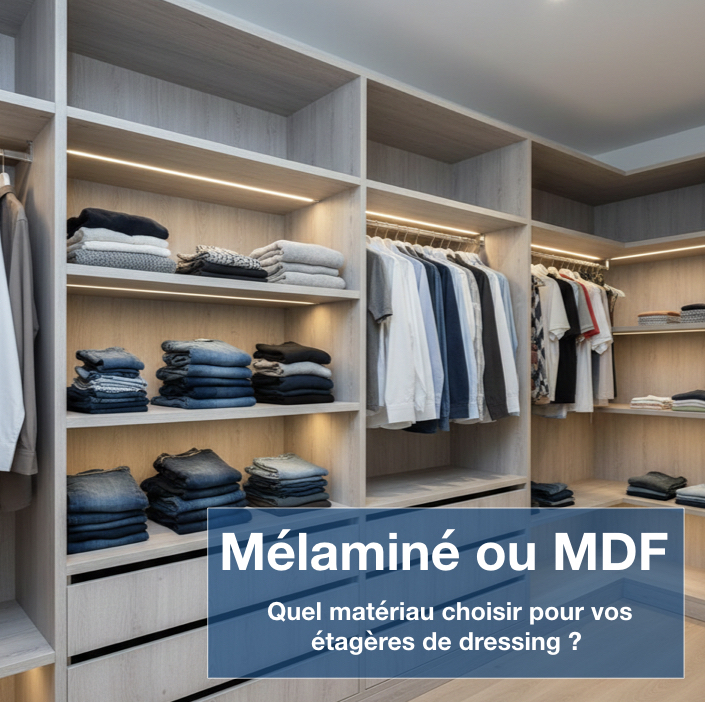 Mélaminé ou MDF quel matériau choisir pour vos étagères de dressing