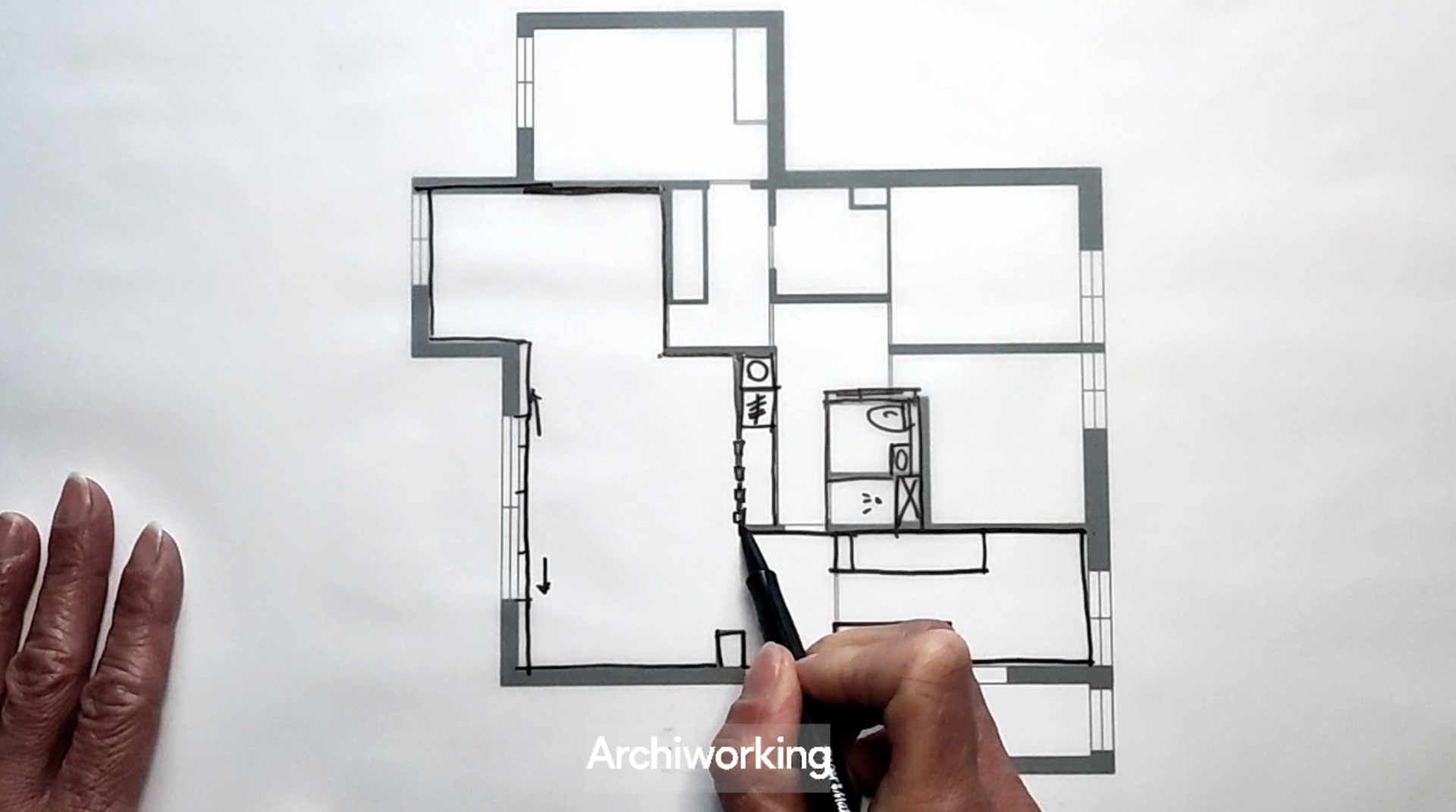 plan appartement 105m2 dessin calque suite parentale entree deportee