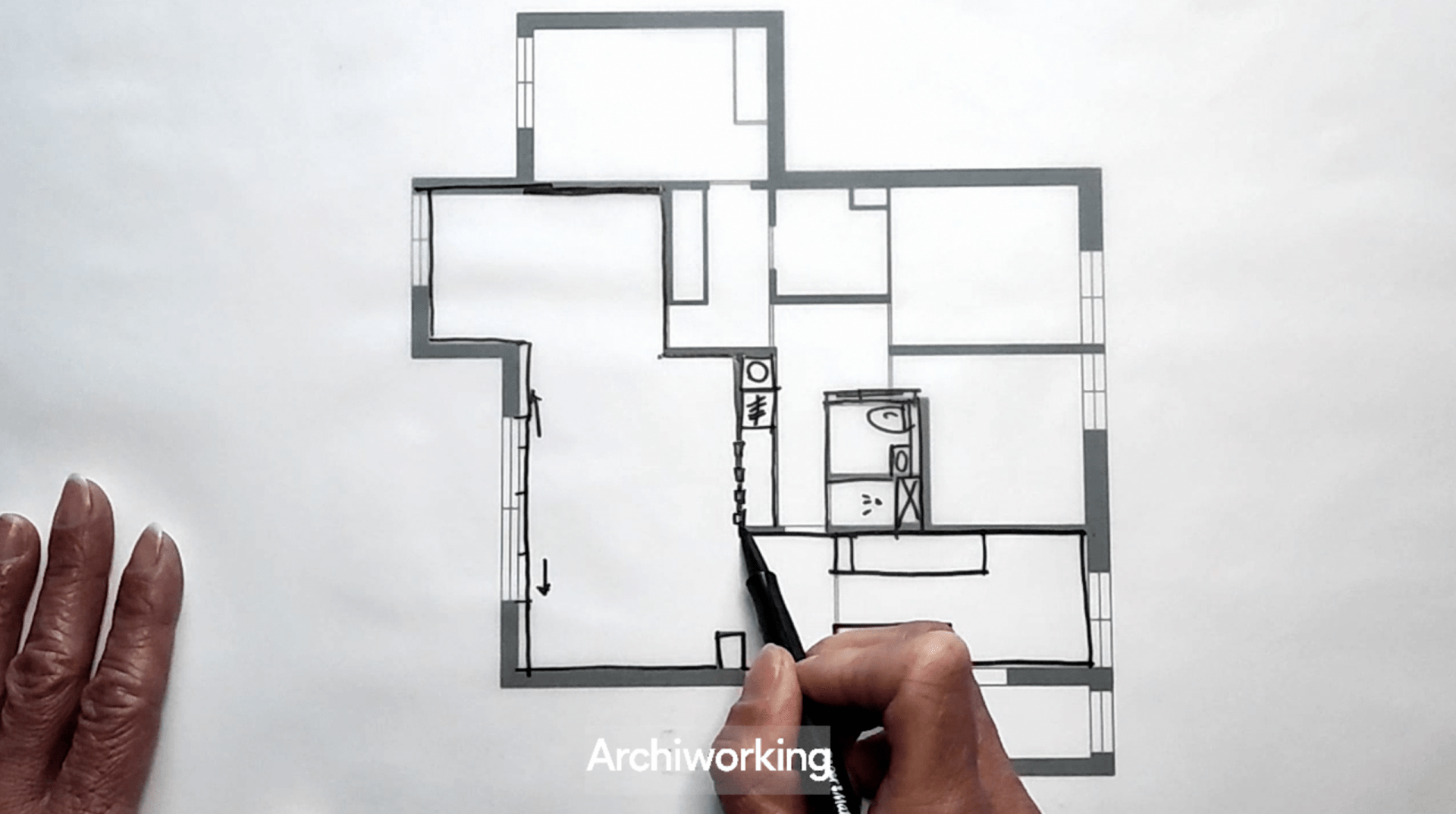 plan appartement 105m2 dessin calque suite parentale entree deportee
