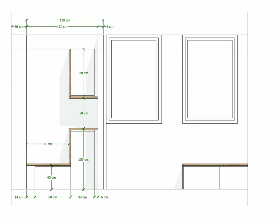 chantier rénovation entrée appartement, ossature métallique acier galvanisé et primaire d'accroche bleu au sol en cours