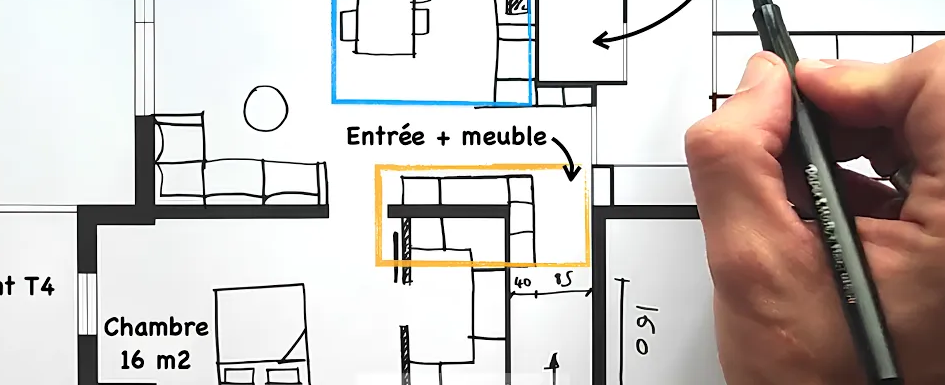 plan appartement T4 86m2 architecte dessin