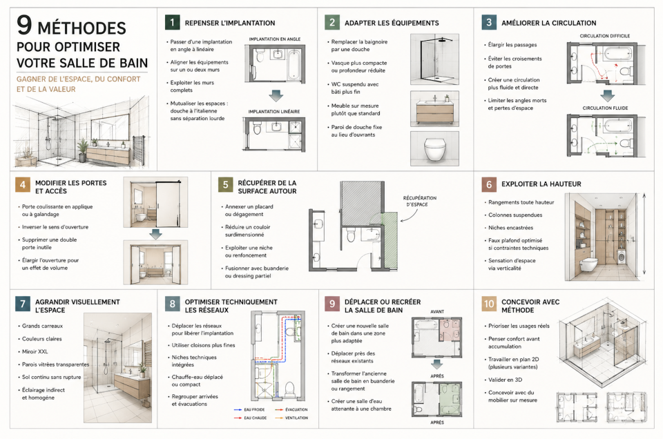 Les 9 leviers pour agrandir une petite salle de bain sans extension - ArchiWorking