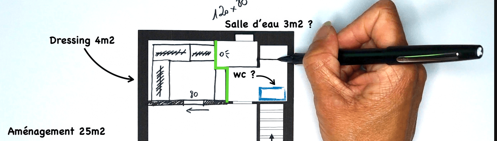 SDB + DRESSING dans 7m²