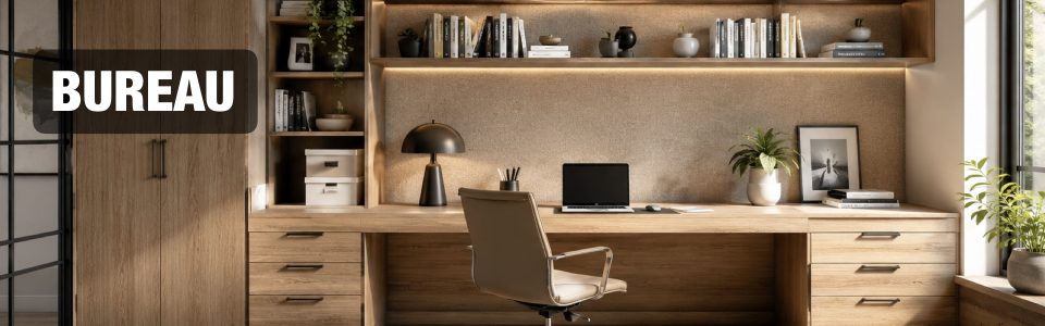Aménagement bureau à domicile : conception sur mesure, lumière et acoustique - Pétale de Carreaux