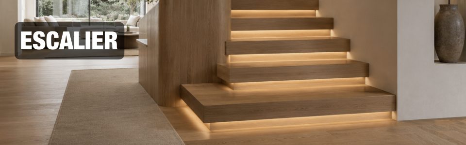 Aménagement escalier : conception, matériaux, éclairage et rangements sous escalier - Pétale de Carreaux