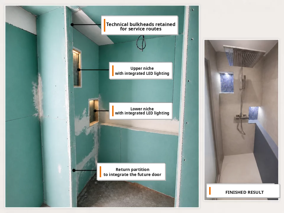 bathroom renovation technical bulkheads niches finished result en