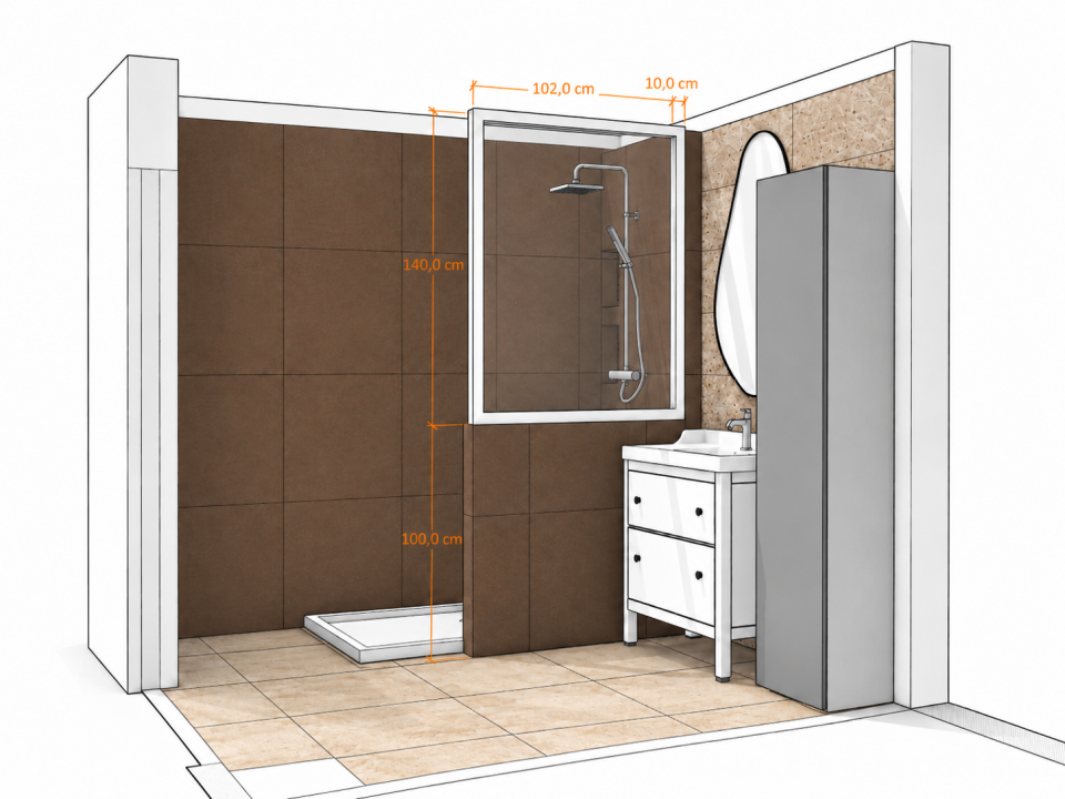 perspective salle de bain renovee douche vasque rangement