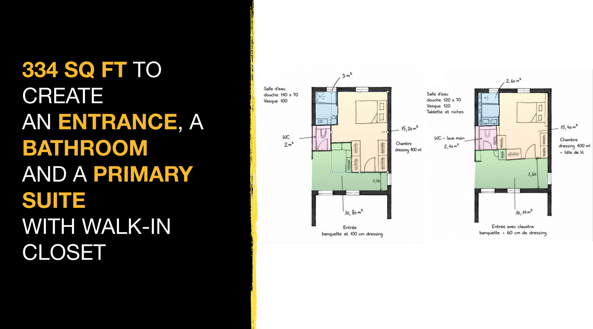 334 sq ft to create entrance