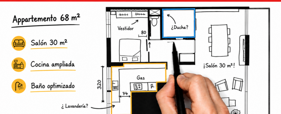 cocina bano mas grandes apartamento 68m2 es
