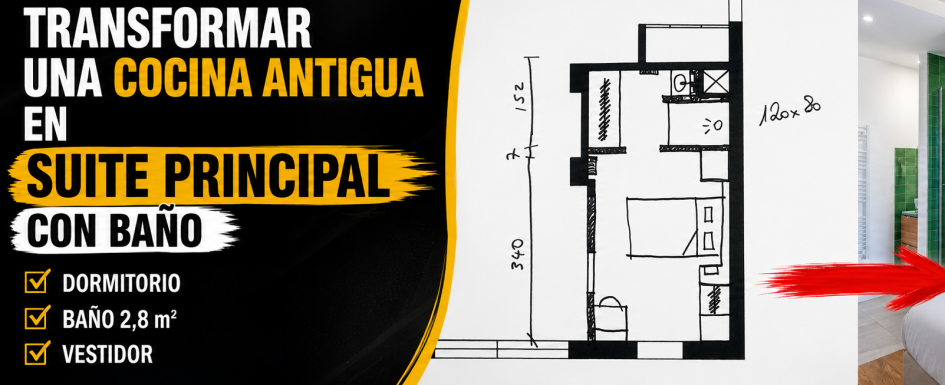 es transformar una cocina antigua en suite principal con bano banner wordpress seo