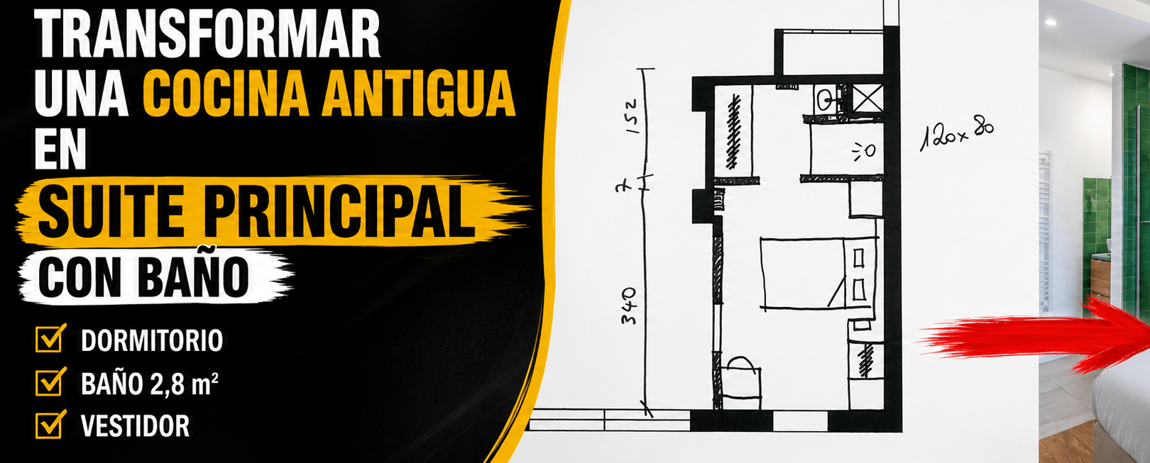 es transformar una cocina antigua en suite principal con bano banner wordpress seo
