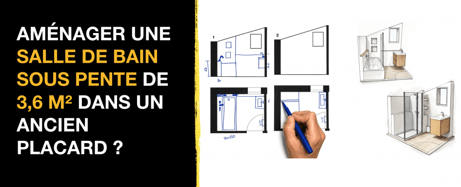 Aménager une salle de bain sous pente de 3,6 m² dans un ancien placard