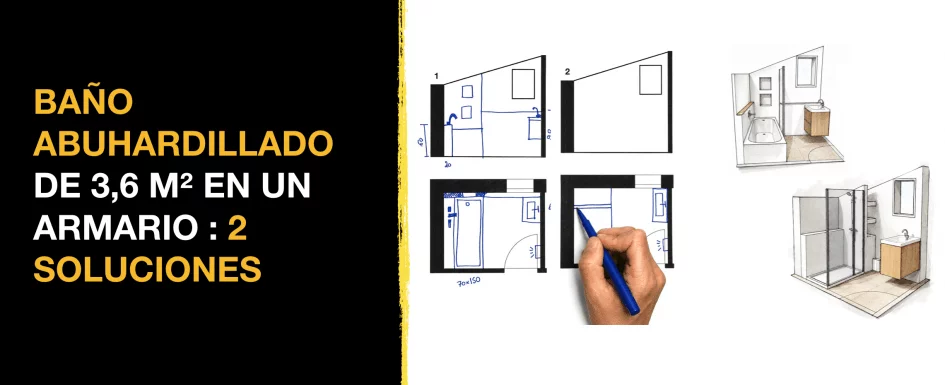 Bano abuhardillado de 36 m² en un armario 2 soluciones 945x385