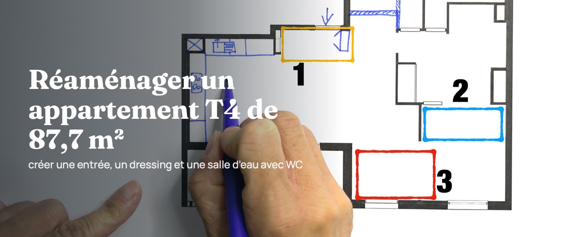Réaménager un appartement T4 de 87 m² : créer 3 espaces sans agrandir